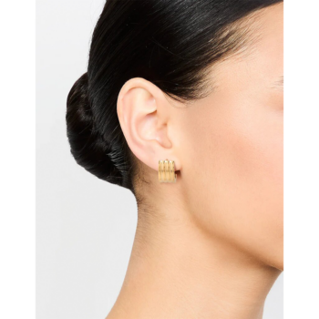 Lovisa Waterproof Gold Plated Ribbed Huggie Earrings